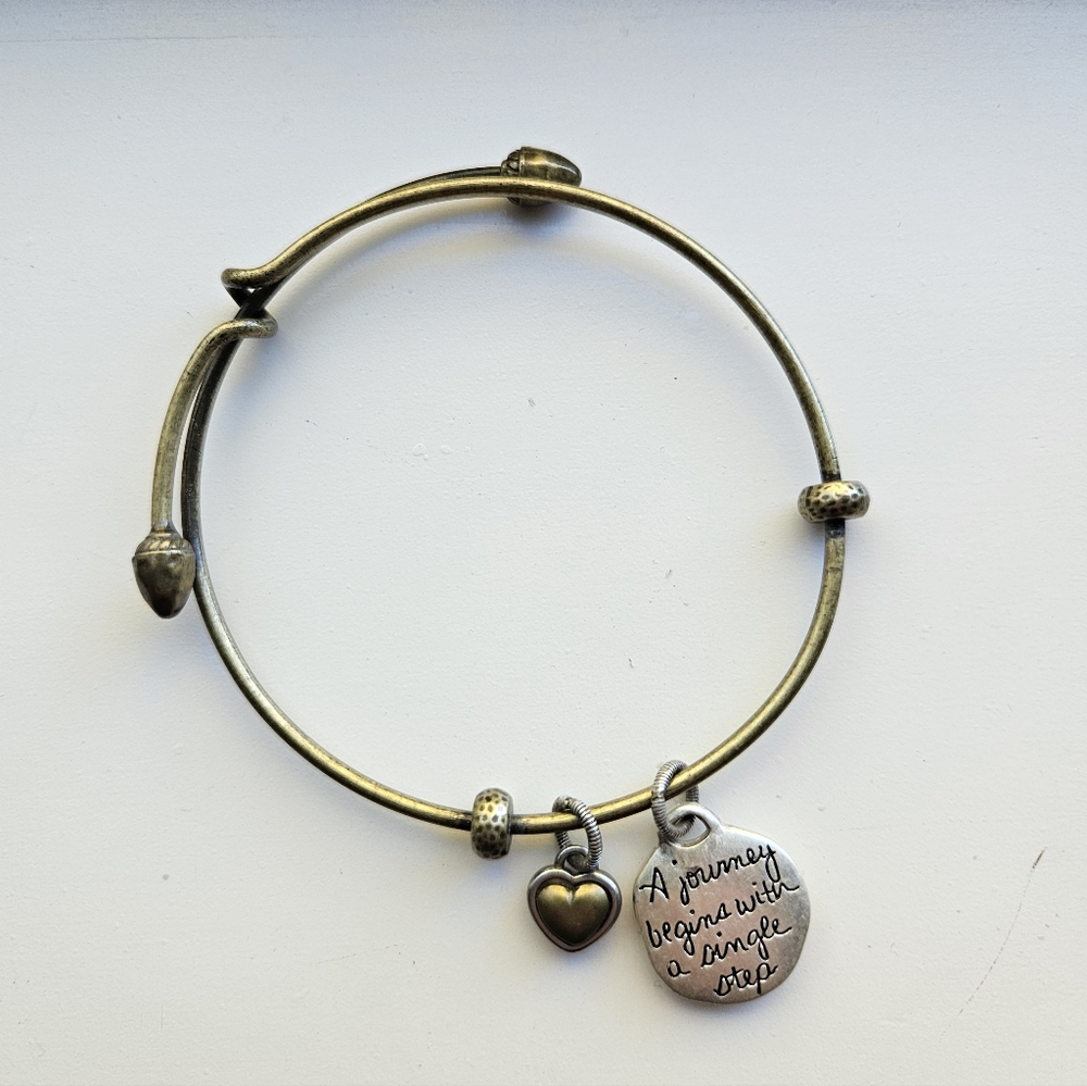 Brighton Gold Bracelet with Heart and Quote Charm